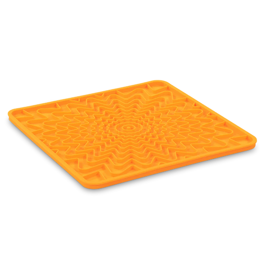 Silicone Interactive Licking Mat - Orange