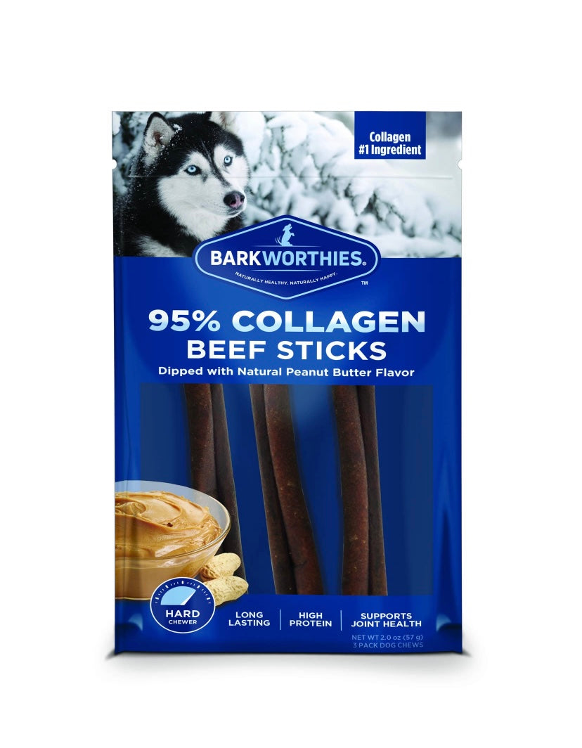 Beef Collagen 6” 3pk - Peanut Butter